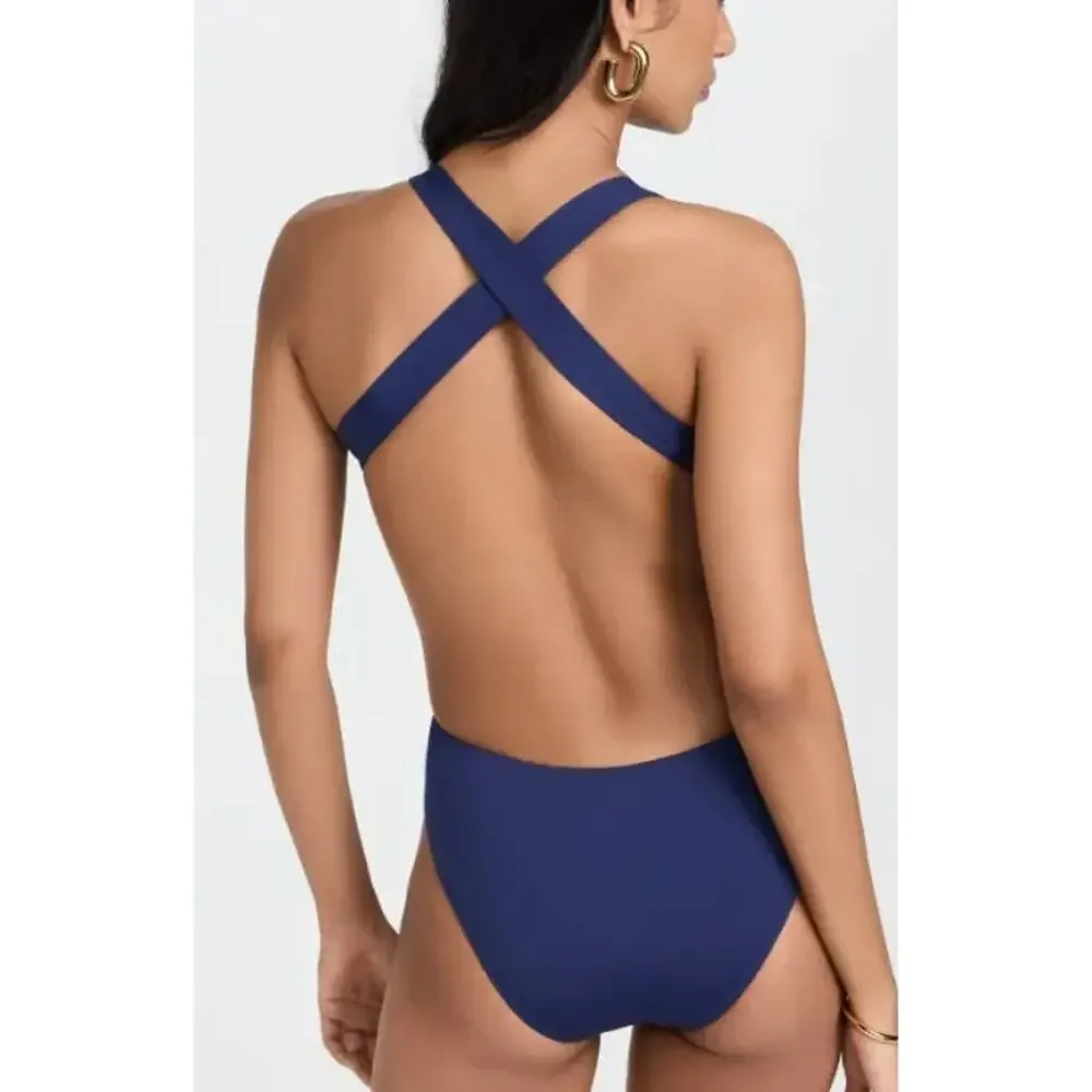 Staud Liberty One-Piece swimwear navy M NWT - Picture 3 of 6